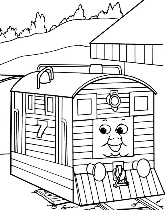 Plansa de colorat cu Trenuletul Thomas 48 43